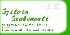 szilvia stubenvoll business card